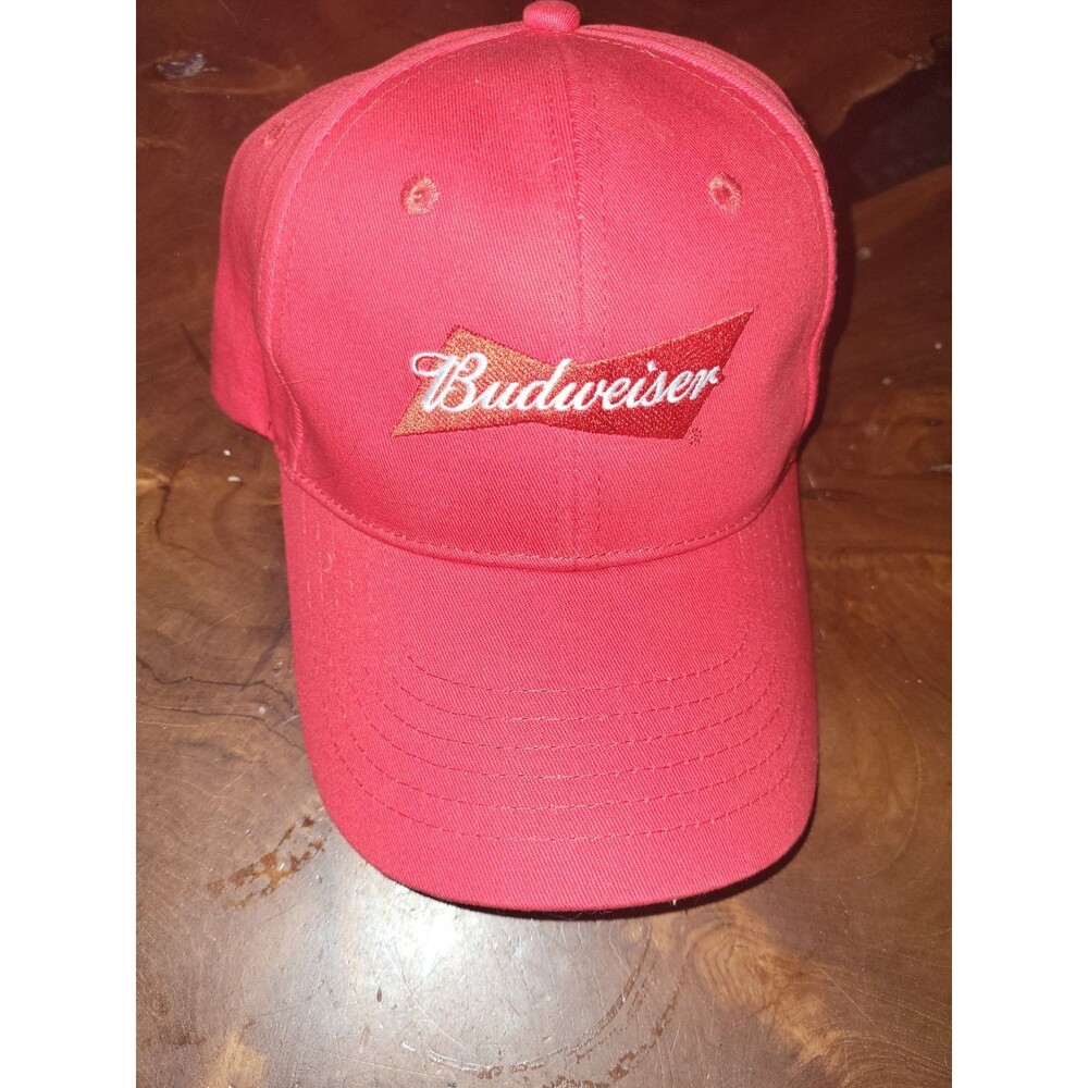 Budweiser Beer Red White Truckers Hat Cap Adjustable One Size Fits All Unisex